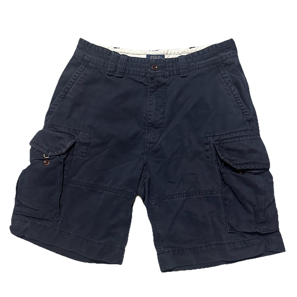 Polo Ralph Lauren Cargo Shorts Mens 35 Navy Workwear Utility Baggy Outdoor‎ 10"